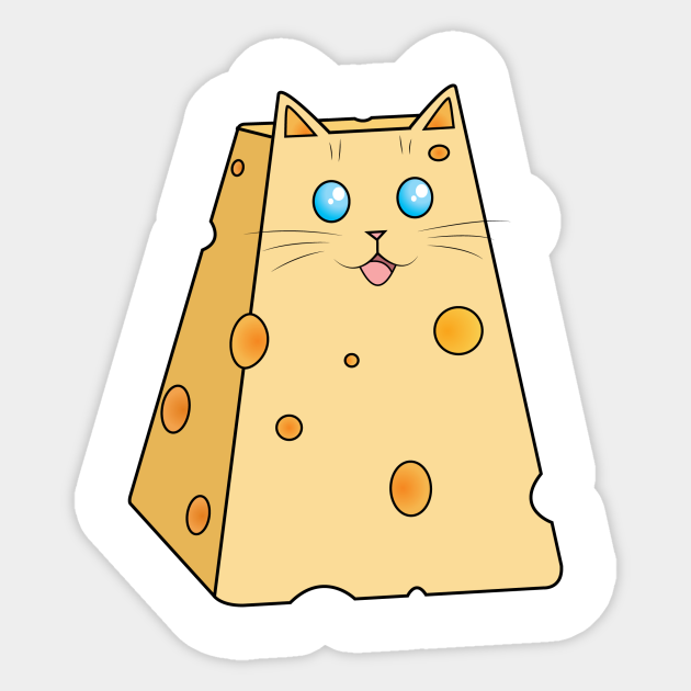 Cheese Cat Cheese Sticker TeePublic